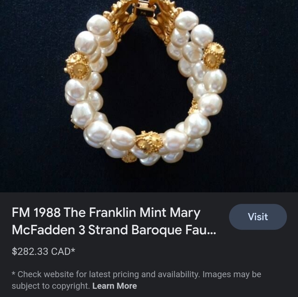 Vintage Mary McFadden 1988 gold plated necklace and bracelet - Picture 12 of 12